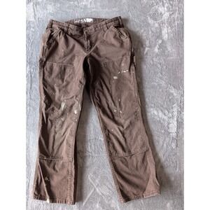 Carhartt 102323 201 Mens Loose Fit Double Front Work Pants Brown 36x27 Painter